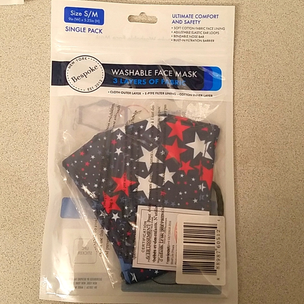 🆕️ Bespoke Washable face mask "Stars" S/M